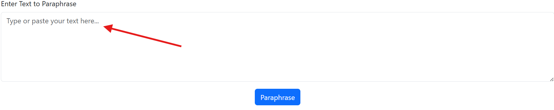 Image of the paraphrasing tool interface